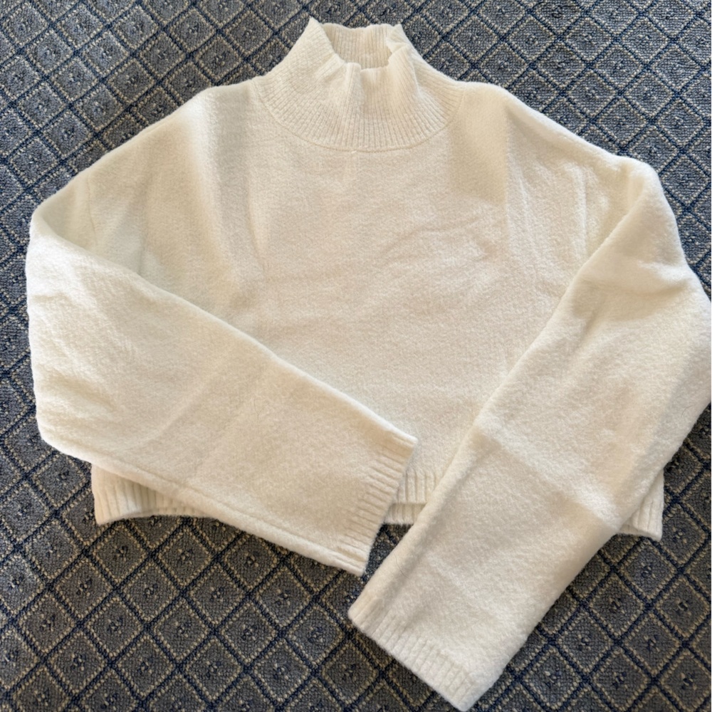 Zara Cream Mock Neck Sweater